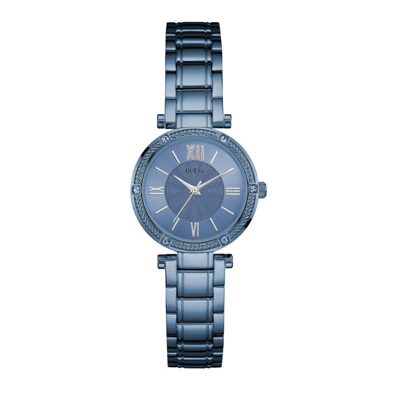 Guess Park Ave Analog Quartz Blue Dial Blue Steel Strap Watch For Women - W0767L4