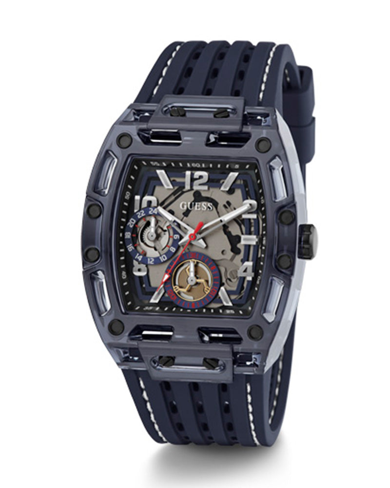 Guess Phoenix Chronograph Black Dial Black Rubber Strap Watch for Men - GW0499G1