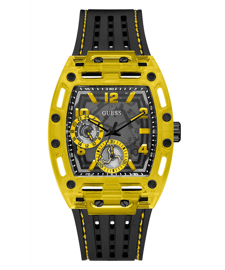 Guess Phoenix Chronograph Black Dial Black Rubber Strap Watch for Men - GW0499G2