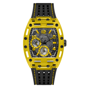 Guess Phoenix Chronograph Black Dial Black Rubber Strap Watch for Men - GW0499G2