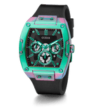Guess Phoenix Multifunction Black Dial Black Rubber Strap Watch for Men - GW0202G5