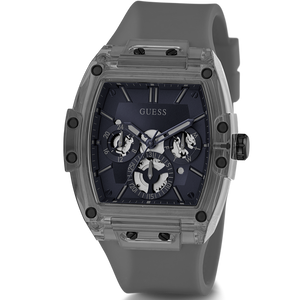 Guess Phoenix Multifunction Black Dial Grey Silicone Strap Watch For Men - GW0203G9