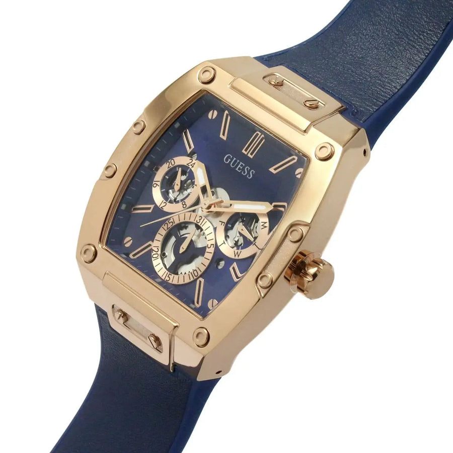 Guess Phoenix Multifunction Blue Dial Blue Rubber Strap Watch for Men - GW0202G4