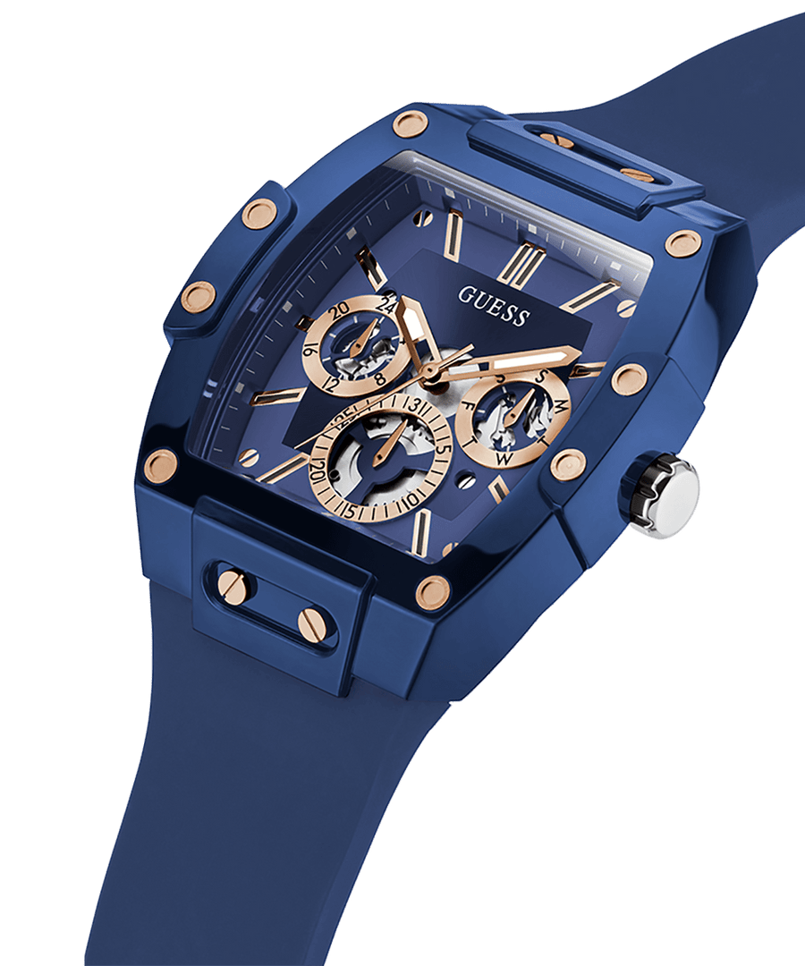 Guess Phoenix Multifunction Blue Dial Blue Rubber Strap Watch for Men - GW0203G7