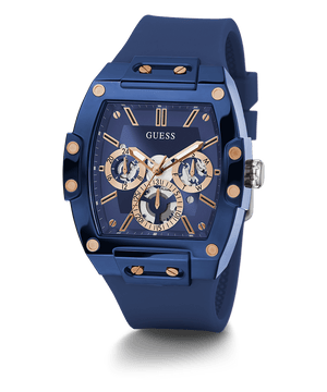 Guess Phoenix Multifunction Blue Dial Blue Rubber Strap Watch for Men - GW0203G7