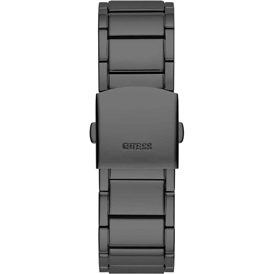 Guess Phoenix Multifunction Crystals Silver Dial Black Steel Strap Watch For Men - GW0094G3