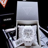 Guess Phoenix Multifunction White Dial White Rubber Strap Watch for Men - GW0203G2