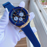 Guess Poseidon Blue Dial Blue Rubber Strap Watch for Men - GW0057G2