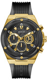 Guess Poseidon Chronograph Black Dial Black Silicone Strap Watch For Men - GW0425G1