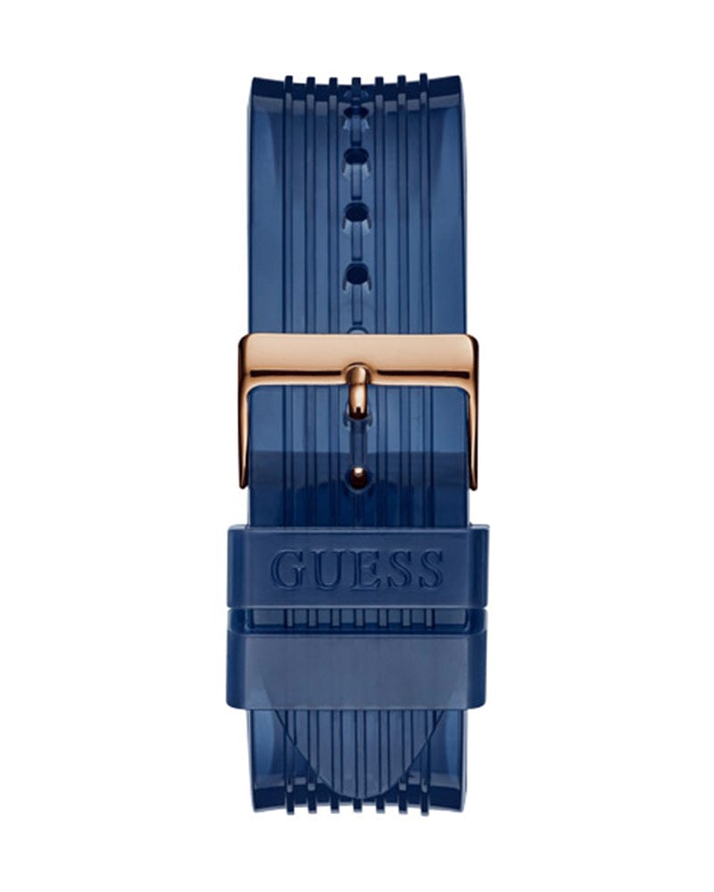 Guess Poseidon Chronograph Blue Dial Blue Silicone Strap Watch For Men - GW0425G3