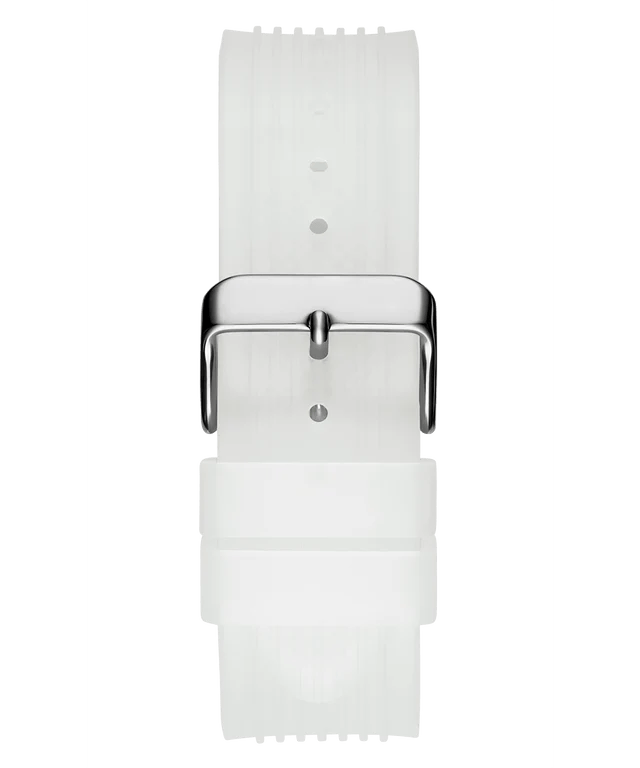 Guess Poseidon Chronograph Rainbow Dial White Silicone Strap Watch For Men - GW0425G4