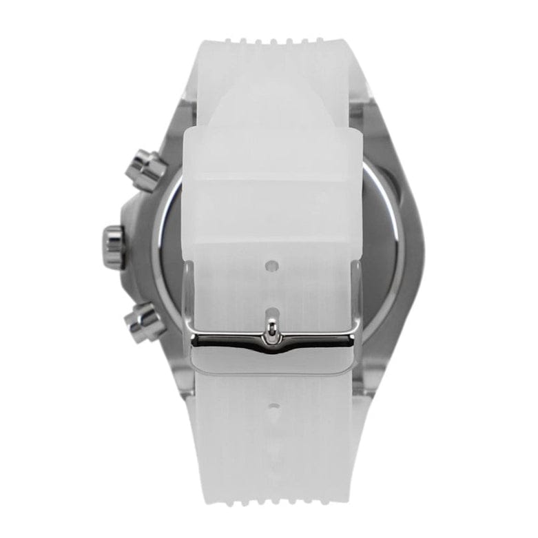 Guess Poseidon Chronograph Rainbow Dial White Silicone Strap Watch For Men - GW0425G4