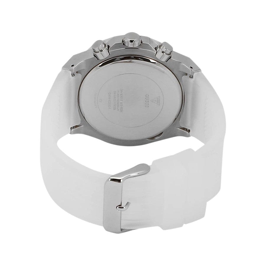 Guess Poseidon Chronograph Rainbow Dial White Silicone Strap Watch For Men - GW0425G4