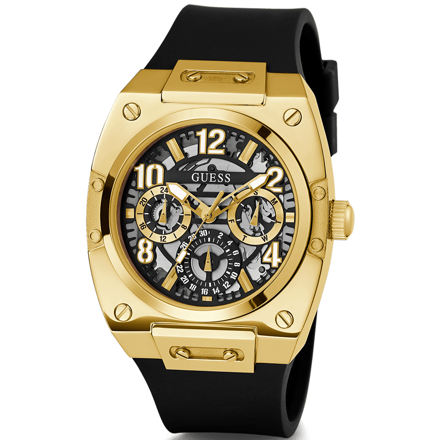 Guess Prodigy Black Dial Black Silicone Strap Watch For Men - GW0569G2