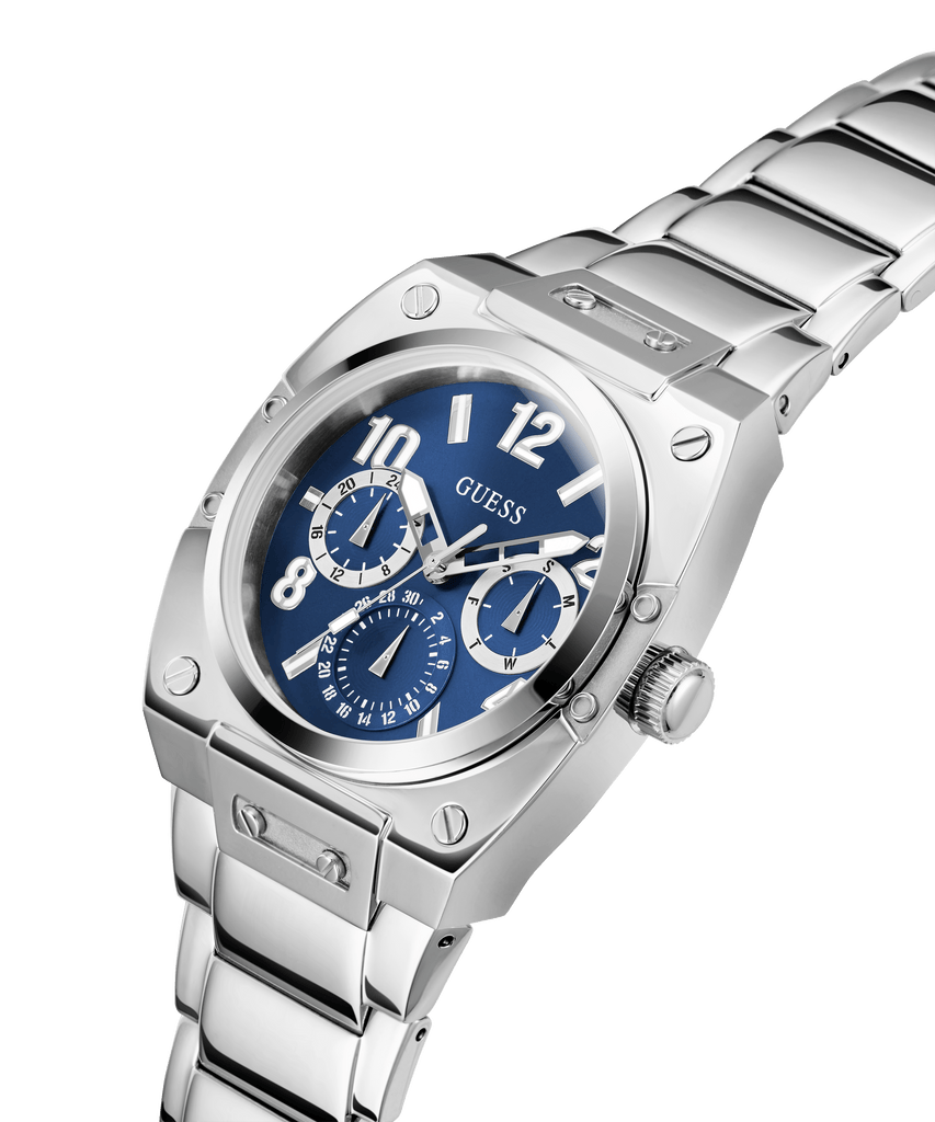Guess Prodigy Chronograph Blue Dial Silver Steel Strap Watch For Men - GW0624G1