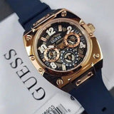 Guess Prodigy Multifunction Navy Blue Dial Blue Silicone Strap Watch For Men - GW0569G3