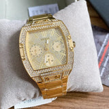 Guess Raven Diamonds Gold Dial Gold Steel Strap Watch for Women - GW0104L2