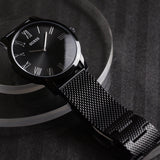 Guess Richmond Black Dial Black Mesh Bracelet Watch for Men - W1263G3