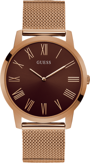 Guess Analog Brown Dial Brown Mesh Bracelet Watch for Men - GW0074G1