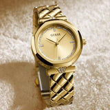 Guess Rumour Quartz Gold Dial Gold Steel Strap Watch For Women - GW0613L2