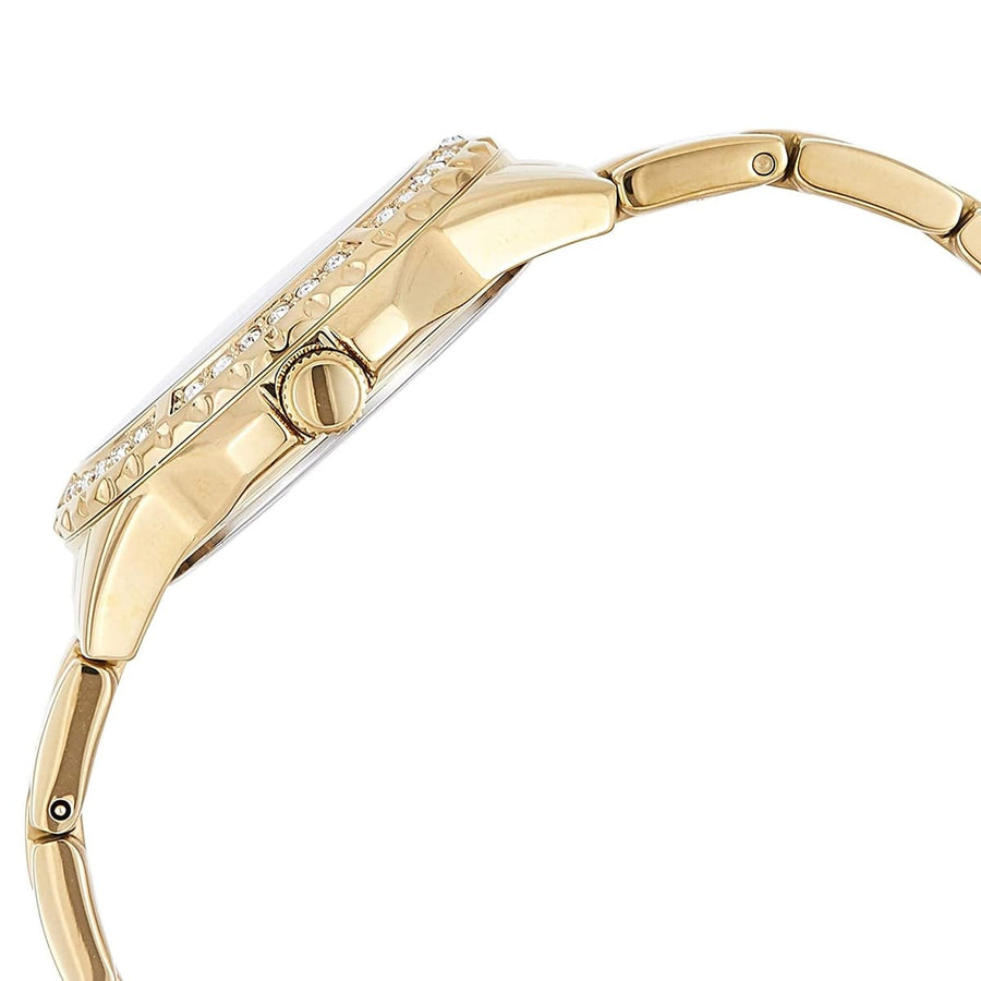 Guess Sassy Analog Quartz Gold Dial Gold Steel Strap Watch For Women - W0705L2