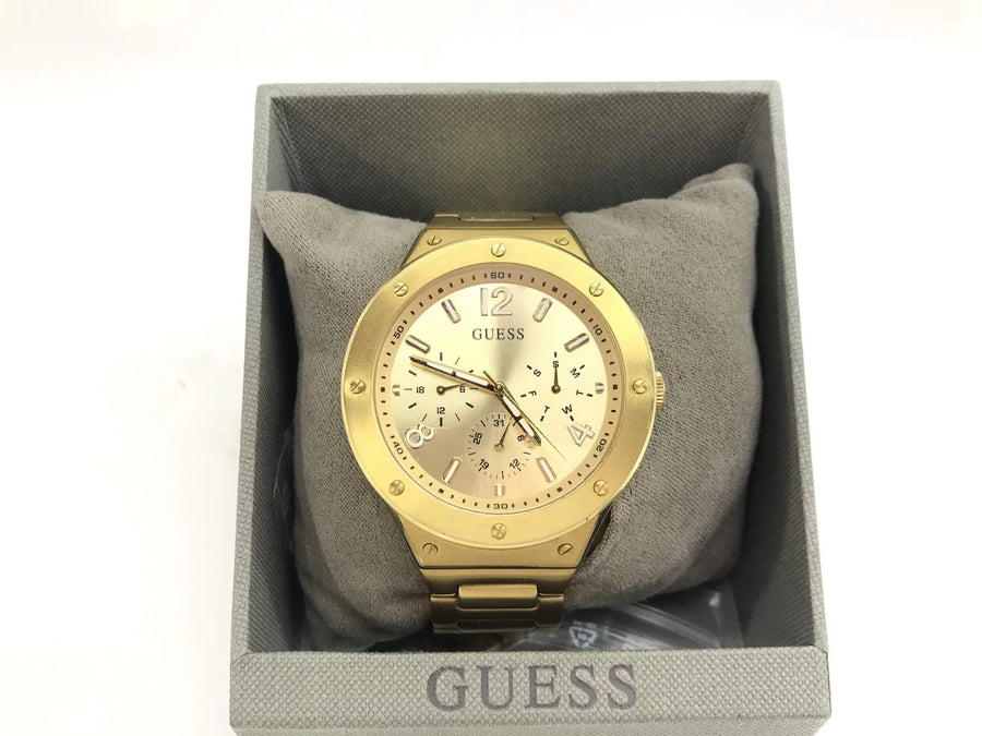 Guess Scope Gold Dial Gold Steel Strap Watch for Men - GW0454G2