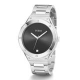 Guess Scope Black Dial Silver Steel Strap Watch for Men - GW0427G1