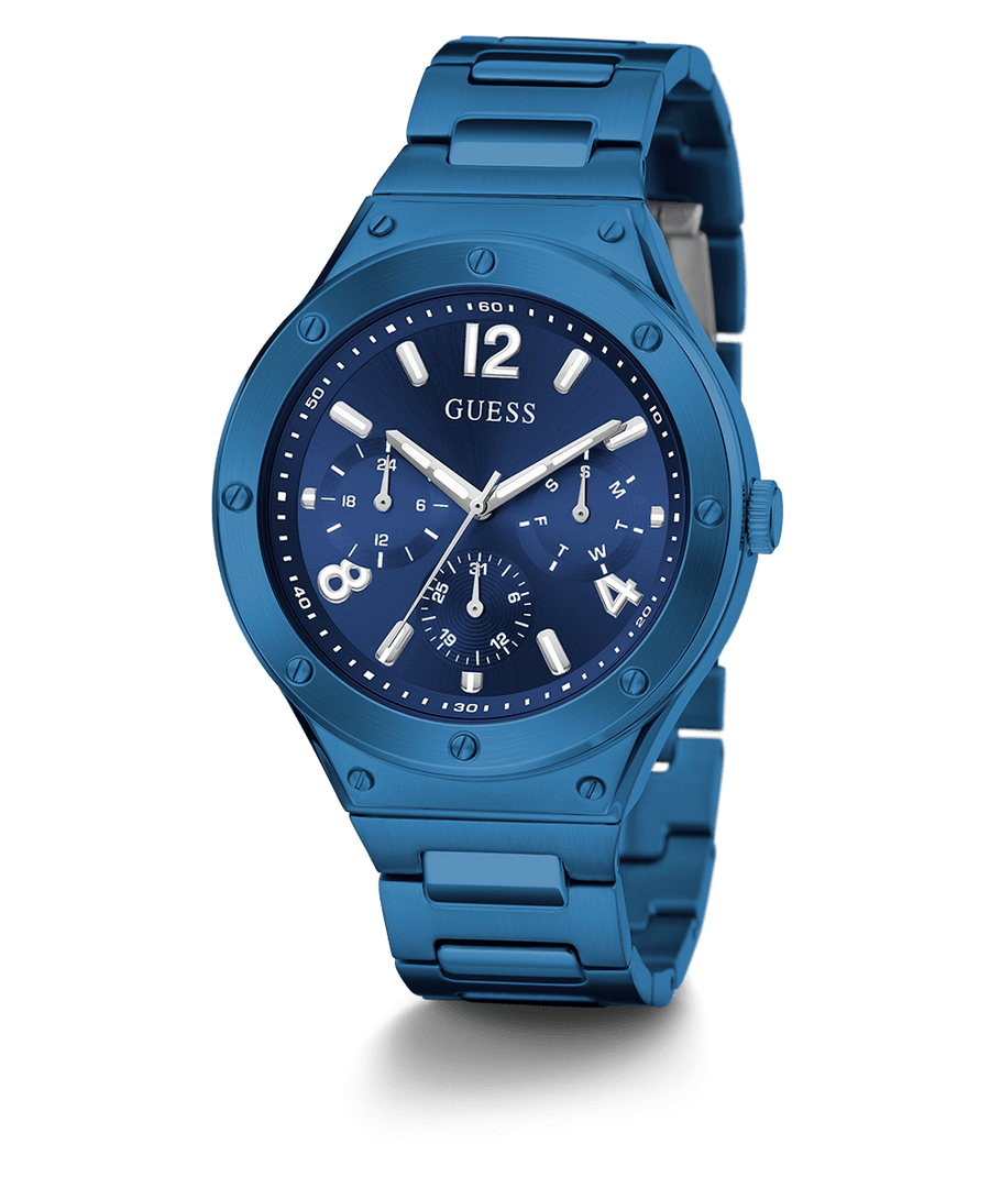 Guess Scope Multifunction Blue Dial Blue Steel Strap Watch for Men - GW0454G4