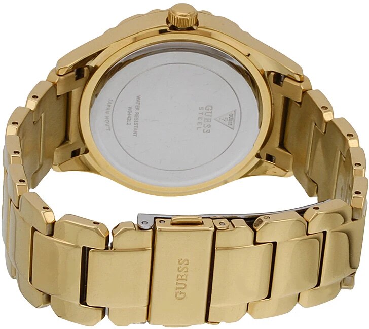 Guess Siren Diamonds Silver Dial Gold Steel Strap Watch for Women - W0442L2