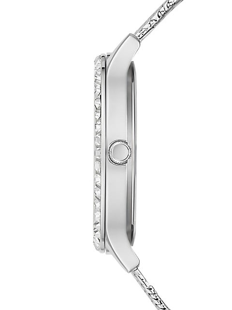 Guess Soiree Diamonds Silver Dial Silver Mesh Bracelet Watch for Women - GW0402L1