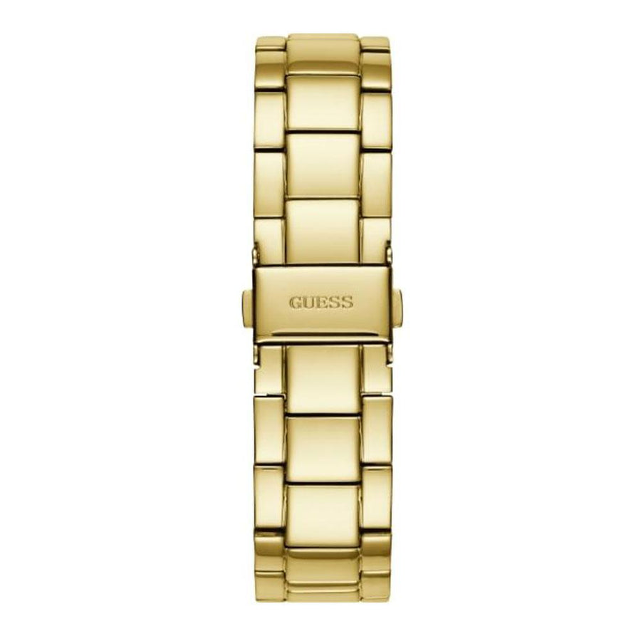 Guess Solar Chronograph Diamonds White Dial Gold Steel Strap Watch for Women - W1069L2
