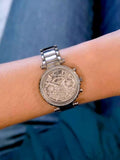 Guess Solstice Diamonds Silver Dial Silver Steel Strap Watch for Women - GW0403L1