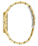 Guess Sparkler Diamonds Black Dial Gold Steel Strap Watch for Women - GW0111L2