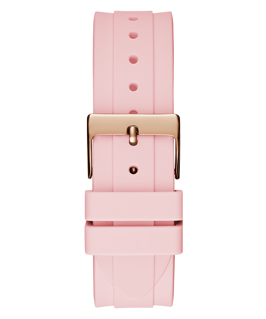 Guess Sparkling Chronograph Crystals Pink Dial Pink Silicone Strap Watch For Women - GW0032L4