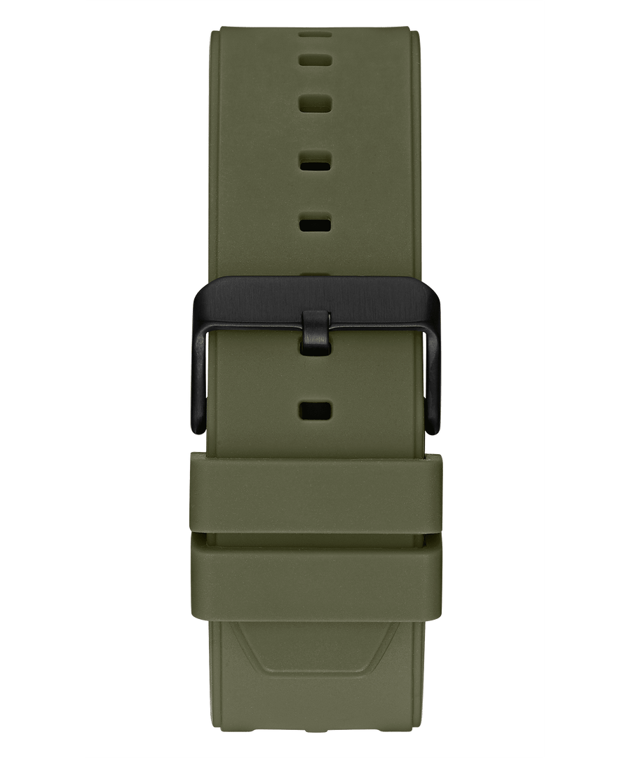 Guess Sport Chronograph Black Dial Green Silicone Strap Watch for Men - W0167G4