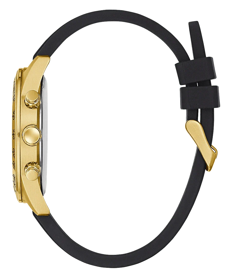 Guess Sport Multifunctional Black Dial Black Rubber Strap Watch for Men - GW0332G2