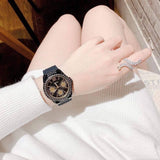 Guess Starlight Black Dial Black Rubber Strap Watch for Women - W0846L1