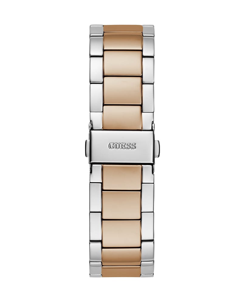 Guess Sunray Multifunction Crystals Silver Dial Two Tone Steel Strap Watch For Women - GW0616L3