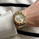 Guess Sunray Multifunction Silver Dial Two Tone Steel Strap Watch for Women - GW0616L2