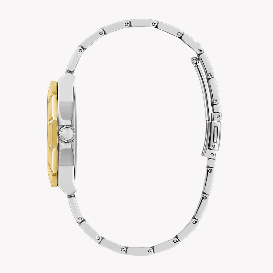 Guess Sunray Multifunction Silver Dial Two Tone Steel Strap Watch for Women - GW0616L2