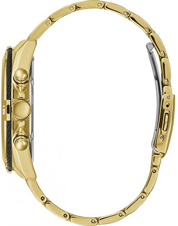Guess Surge Chronograph Black Dial Gold Steel Strap Watch for Men - W1258G2