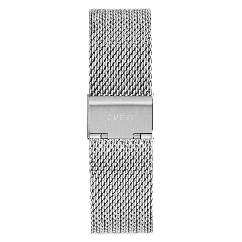Guess Tailor Multifunction Silver Dial Silver Mesh Bracelet Watch for Men - GW0368G1
