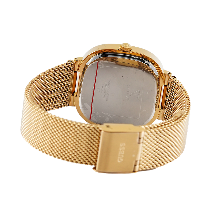 Guess Tapestry Diamonds Gold Dial Gold Mesh Bracelet Watch for Women - GW0354L2