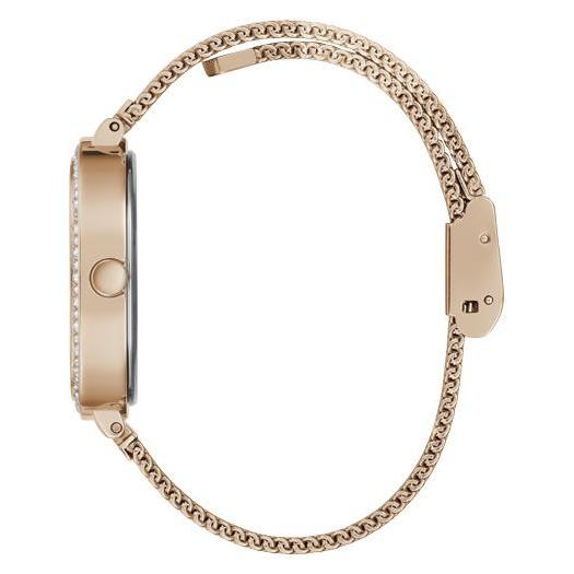 Guess Tapestry Diamonds Rose Gold Dial Rose Gold Mesh Bracelet Watch for Women - GW0354L3