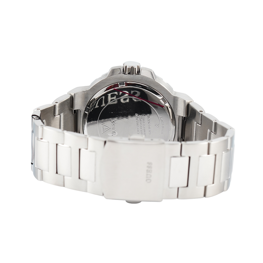 Guess Track Black Dial Silver Steel Strap Watch for Men - GW0426G1