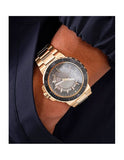 Guess Track Grey Dial Gold Steel Strap Watch for Men - GW0426G2