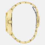 Guess Trend Analog Green Dial Gold Steel Strap Watch For Men - GW0624G2