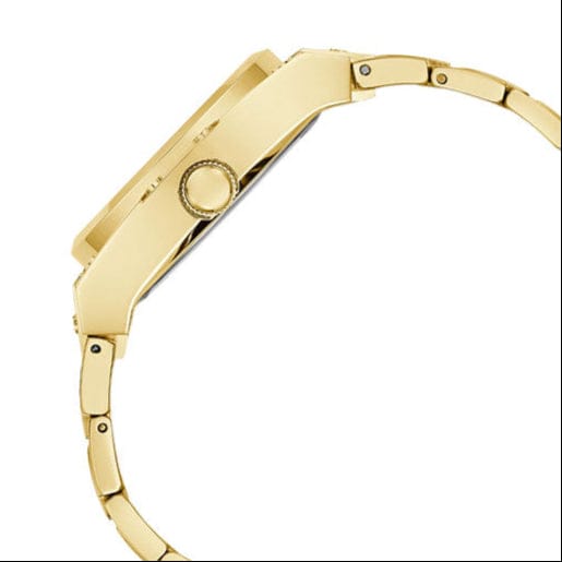 Guess Trend Analog Green Dial Gold Steel Strap Watch For Men - GW0624G2