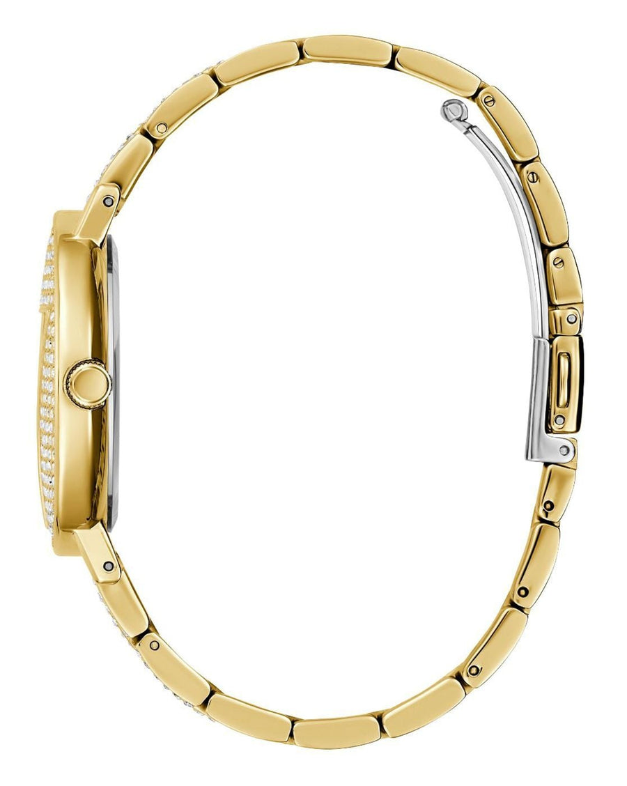 Guess Trend Diamonds Gold Dial Gold Steel Strap Watch for Women - GW0512L2