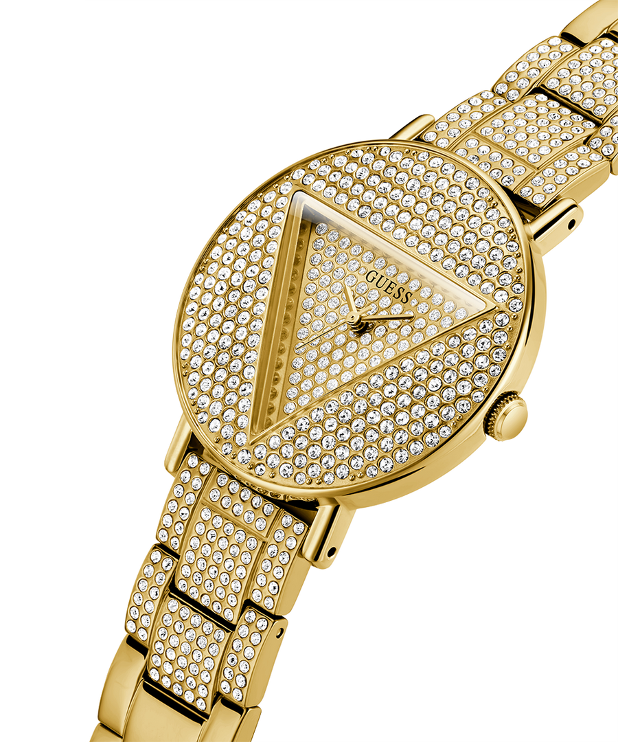 Guess Trend Diamonds Gold Dial Gold Steel Strap Watch for Women - GW0512L2